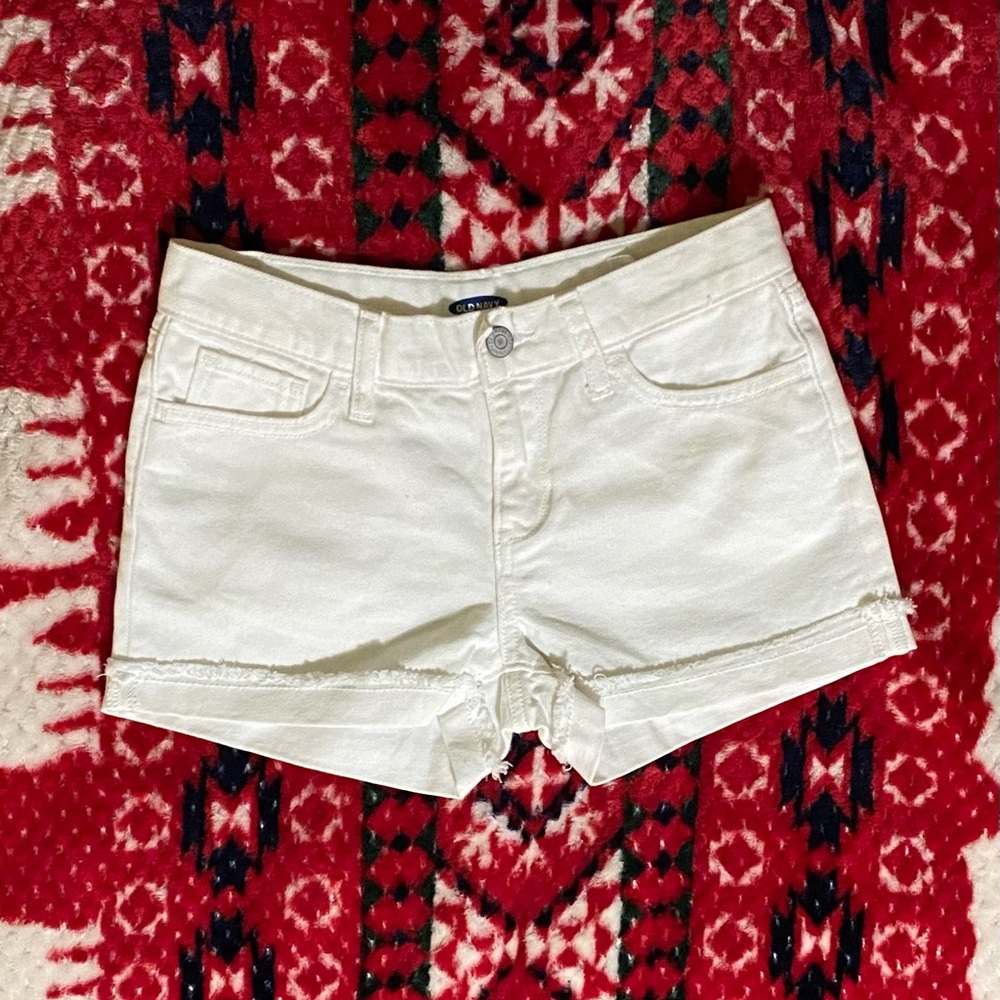 Girls White Denim Shorts